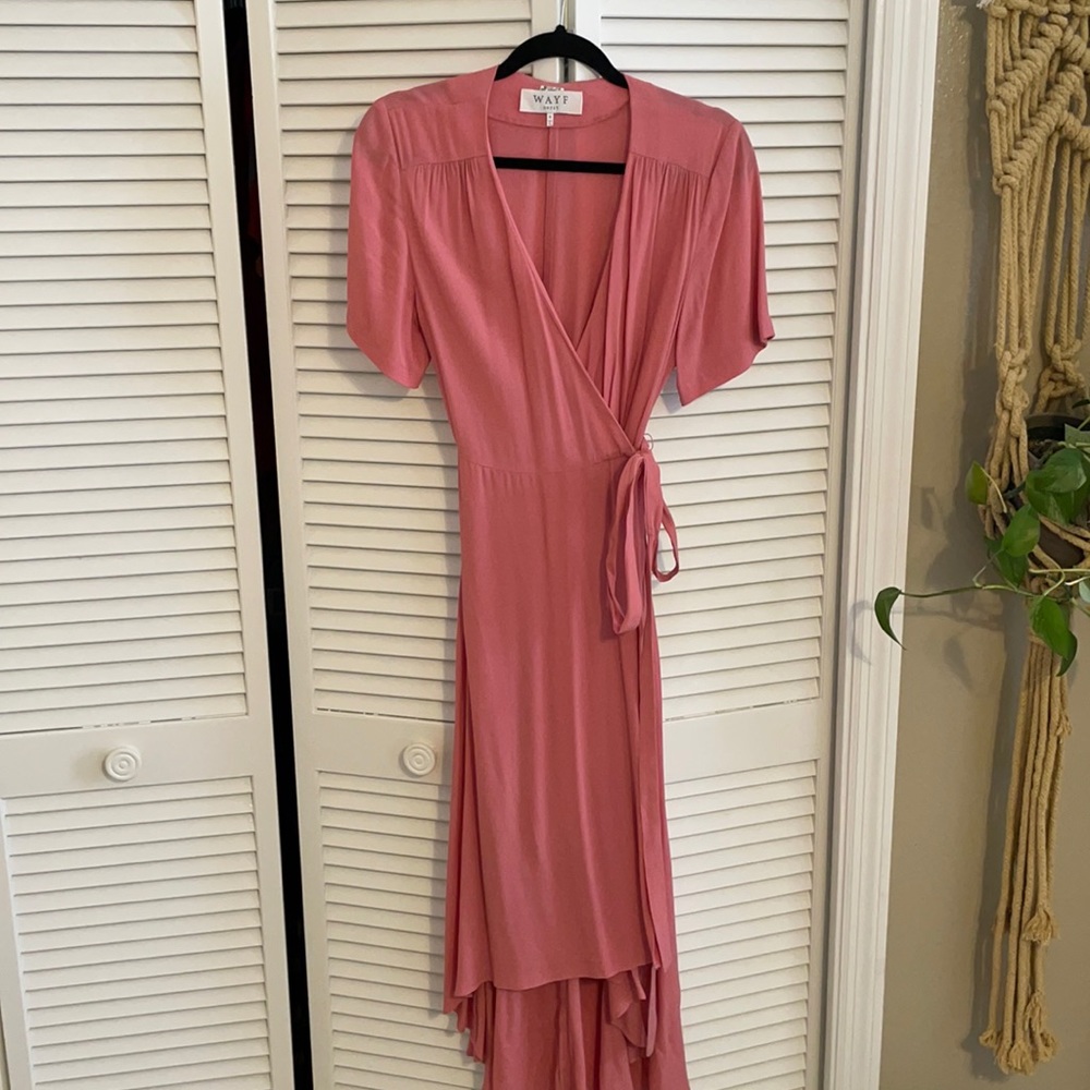 WAYF wrap midi dress